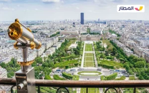 The view of Paris from the top of the Eiffel Tower